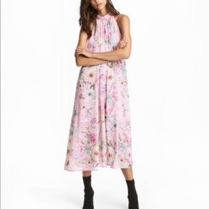 H&M Pink Floral Midi Dress